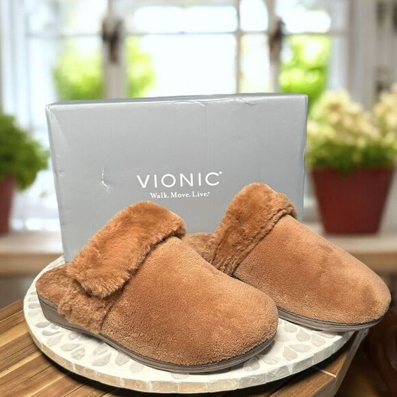 Vionic Marielle Terry Adjustable Orthotic Arch Support Slide Slippers Women’s Si - Picture 2 of 12